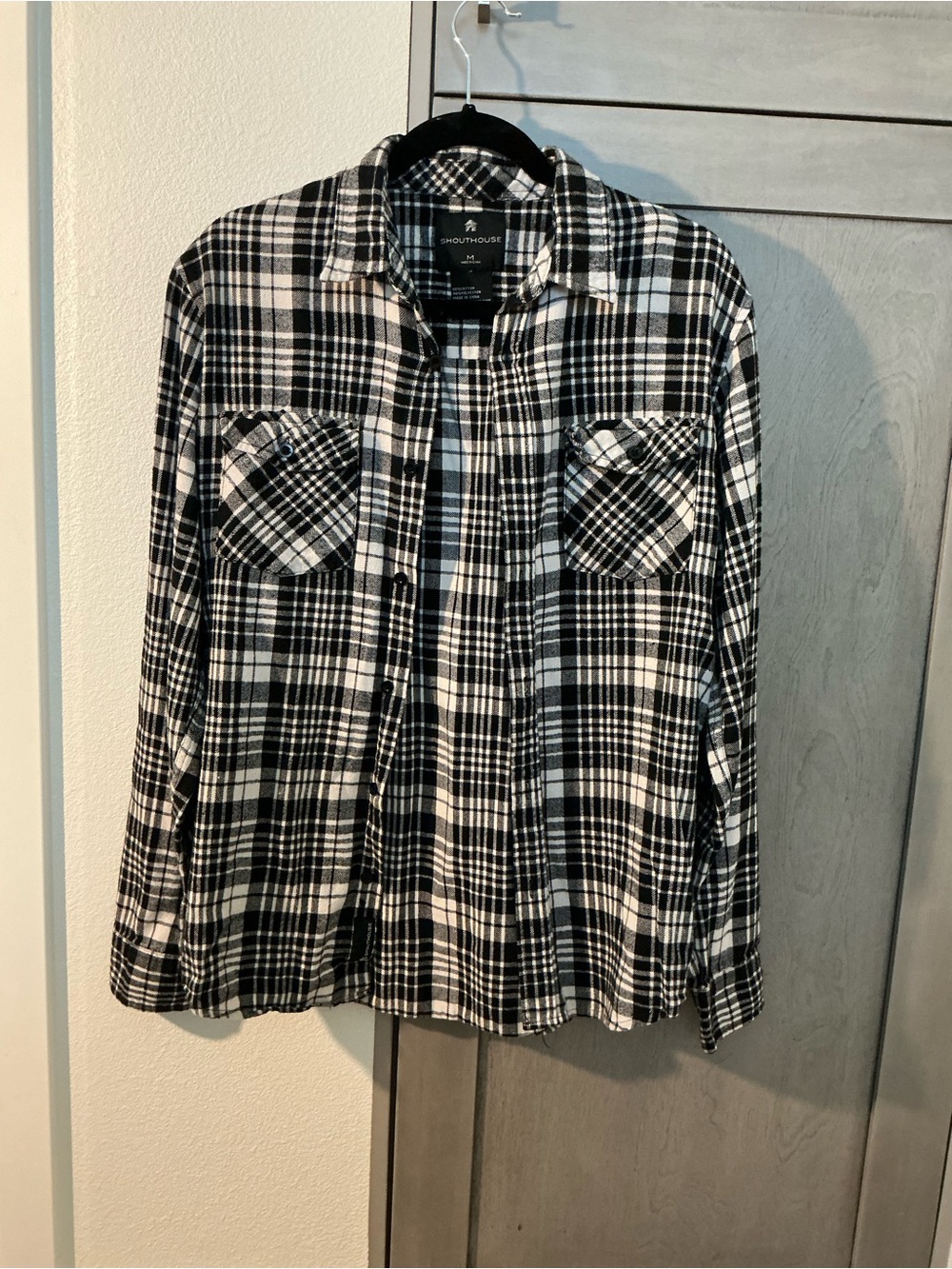 Southouse Black & White Plaid Button-Down Shirt
